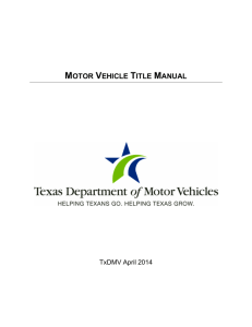 Motor Vehicle Title Manual