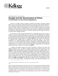 Google and the Government of China Case Study