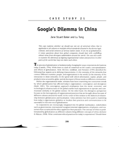Google's Dilemma in China