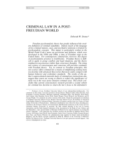 criminal law in a post- freudian world