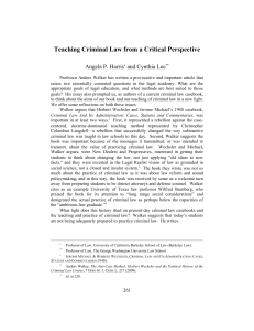 Teaching Criminal Law from a Critical Perspective