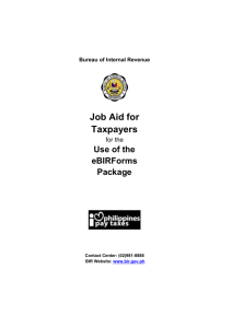 Job Aid for Taxpayers – How to Use the eBIRForms