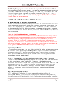 Agenda V - CCSD/CSN/UNLV Partnerships
