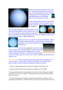 Uranus is the ancient Greek God of the Heav- ens