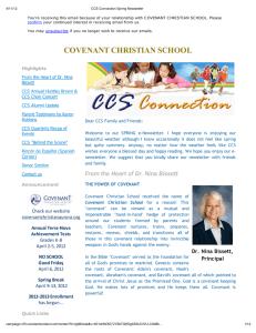 CCS Spring Newsletter 2012