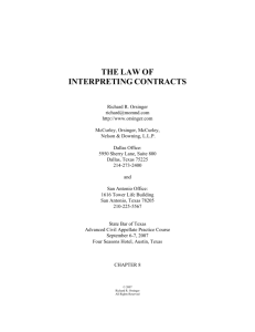 The Law of Interpreting Contracts