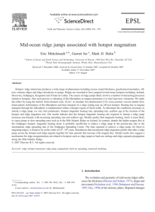 Mid-ocean ridge jumps associated with hotspot magmatism