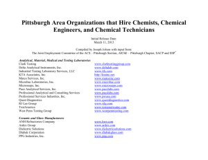 Pittsburgh Area Organizations that Hire Chemists