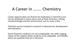 A Career in …….. Chemistry