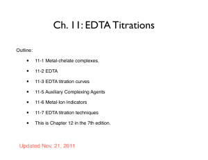EDTA Titrations - Analytical Chemistry