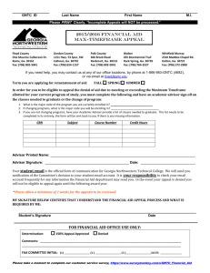 Financial Aid 150% Max-Timeframe Appeal Form