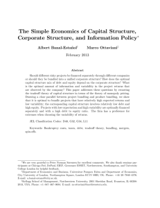 The Simple Economics of Capital Structure, Corporate Structure