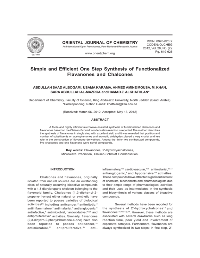 View PDF Oriental Journal of Chemistry
