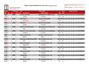 University of Georgia Summer 2016 Online Class Schedule For The