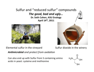 Sulfur and “reduced sulfur” compounds