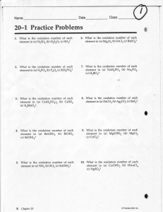 20-1, Practice Problems