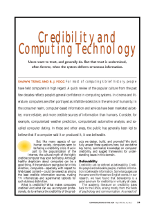 Credibility and Computing Technology