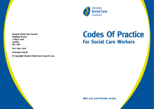 Codes of Practice for Social Care Workers