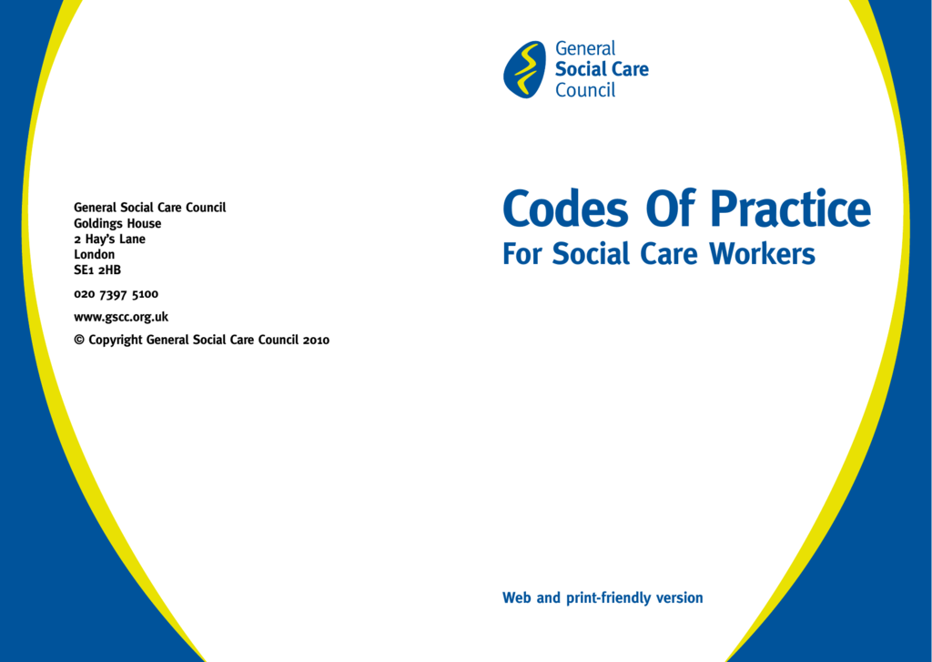 Codes Of Practice For Social Care Workers