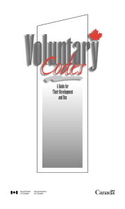 Voluntary Codes - Industry Canada