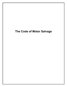 The Code of Motor Salvage