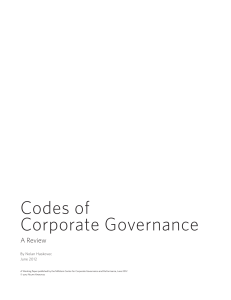 Codes of Corporate Governance