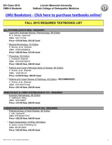 OMS-II Final Book/Supply List - Fall 2015