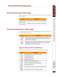 TCP and UDP Port Assignments