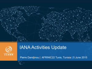 IANA Activities Update