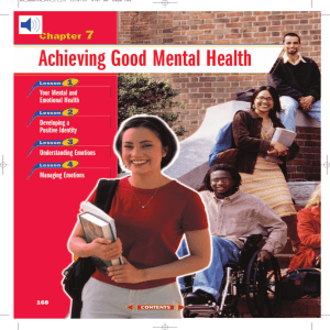 Chapter 7: Achieving Good Mental Health