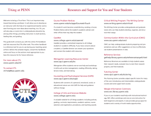 Resources and Support for You and Your Students TAing at PENN