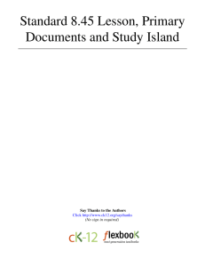 1 Standard 8.45 Lesson, Primary Documents and Study Island
