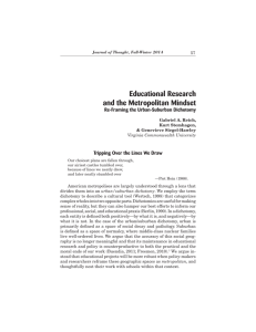 Educational Research and the Metropolitan Mindset