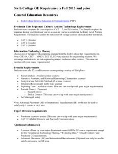 Sixth College GE Requirements Fall 2013 and prior General