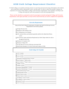 UCSD Sixth College Requirement Checklist