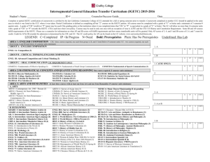 Intersegmental General Education Transfer