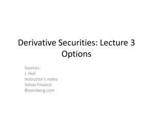 Derivative Securities: Lecture 3 Options