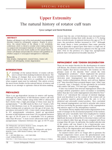 Upper Extremity The natural history of rotator cuff tears