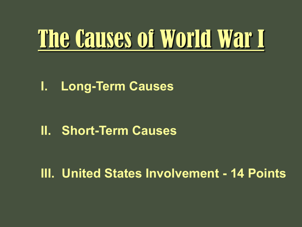 4 major causes of ww1