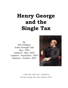 Henry George and the Single Tax