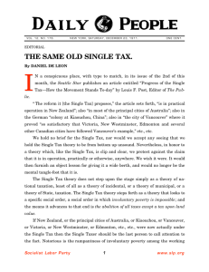 the same old single tax. - Socialist Labor Party of America