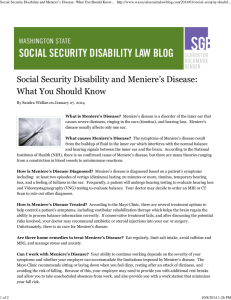 Social Security Disability and Meniere's Disease: What You
