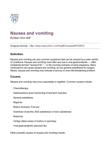Nausea and vomiting - MayoClinic.com