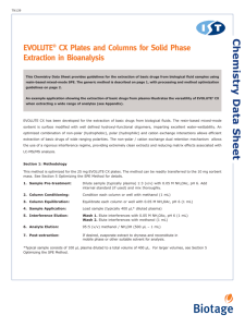 Chemistry Data Sheet EVOLUTE® CX Plates and Columns for Solid