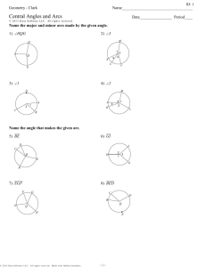 Geometry - Clark - Central Angles and Arcs