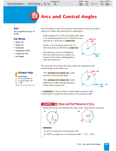 11.3 Arcs and Central Angles
