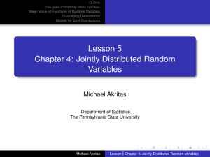 Lesson 5 Chapter 4: Jointly Distributed Random Variables