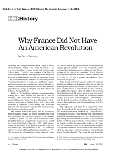 Why France Did Not Have an American Revolution