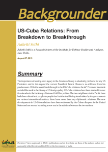 US-Cuba Relations - Institute for Defence Studies and Analyses