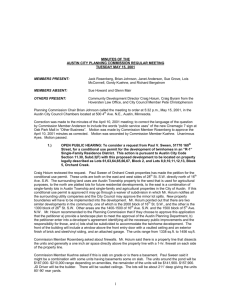 MINUTES OF THE AUSTIN CITY PLANNING COMMISSION